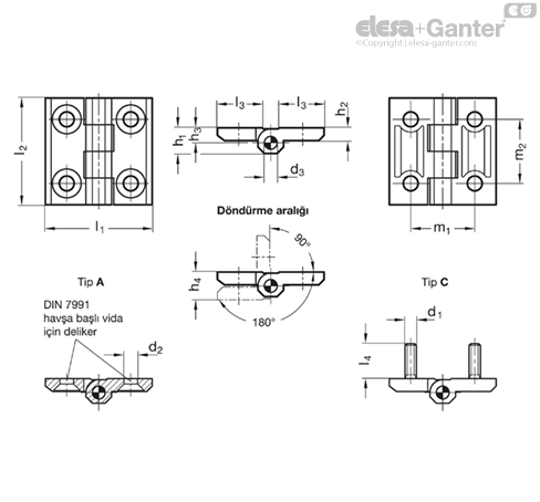 GN 237-NI Menteşeler Paslanmaz Çelik | Elesa+Ganter